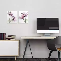 Kirklands Home Blooms Framed Canvas Art Prints, Set of 2 Purple Hot