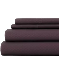 Kirklands Home Embossed Checkered 3-pc. Twin Sheet Set Purple Sale
