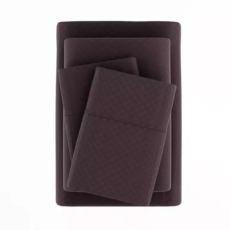 Kirklands Home Embossed Checkered 3-pc. Twin Sheet Set Purple Sale