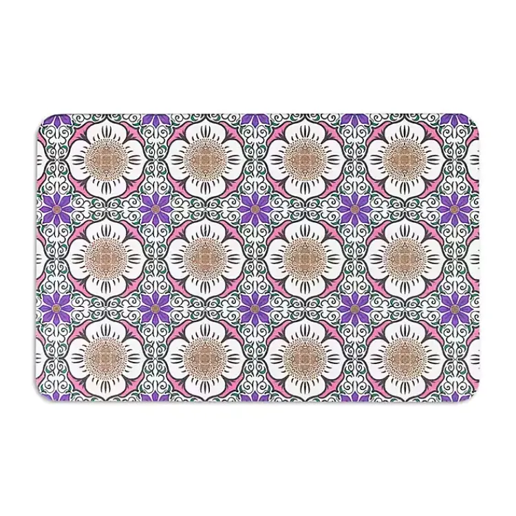 Kirklands Home Purple Flower Stone Bath Mat Outlet