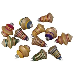 Christmas Ornaments>Kirklands Home Purple Finial and Bell 12-pc. Ornament Set Gold