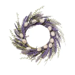 Easter Decorations>Kirklands Home Purple Heather Easter Egg Wreath