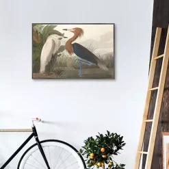 Kirklands Home Purple Heron Framed Canvas Art Print Multi Best
