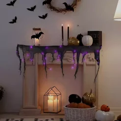 Halloween>Kirklands Home Purple LED Gauze Drape Lights