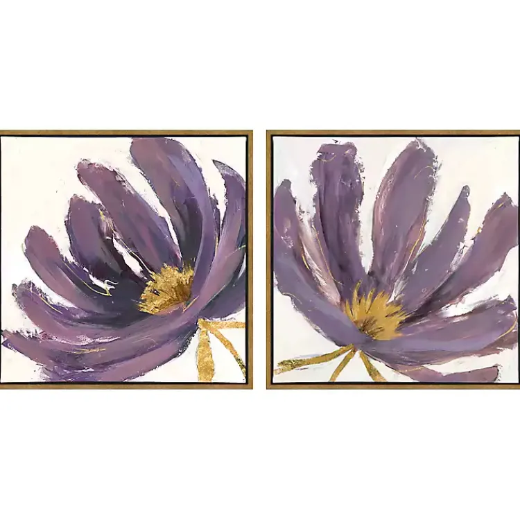 Kirklands Home Pairs Framed Canvas Art Prints, Set of 2 Purple Online
