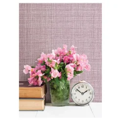 Kirklands Home Textured Faux Fabric Peel & Stick Wallpaper Purple Hot