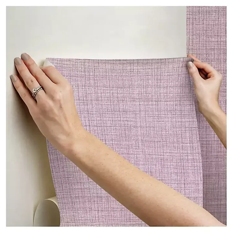 Kirklands Home Textured Faux Fabric Peel & Stick Wallpaper Purple Hot