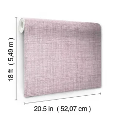 Kirklands Home Textured Faux Fabric Peel & Stick Wallpaper Purple Hot