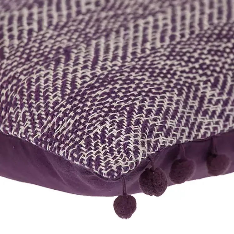 Pillows>Kirklands Home Woven Pom Pom Pillow Purple