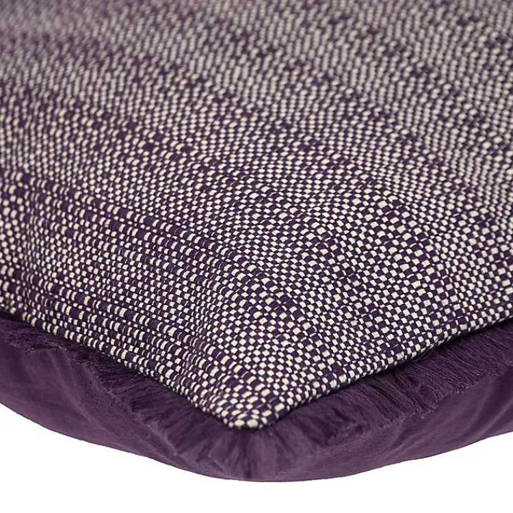 Pillows>Kirklands Home Woven Stripes Fringe Pillow Purple