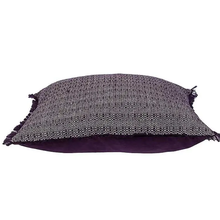 Pillows>Kirklands Home Woven Stripes Fringe Pillow Purple