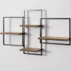 Kirklands Home Quadrate Multi-Level Black Metal Wall Shelf Outlet