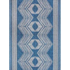 Kirklands Home Raina Blue Tribal Zig Zag Outdoor Rug, 8x10 Online