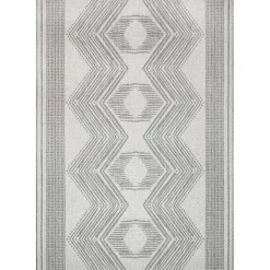 Kirklands Home Raina Tribal Zig Zag Outdoor Rug, 5x8 Gray Best