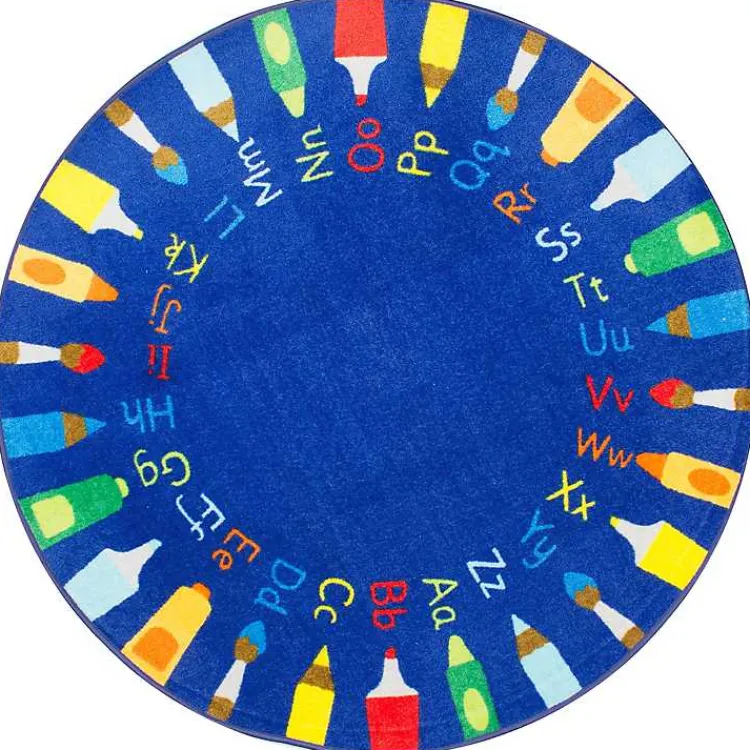 Kirklands Home Rainbow Alphabet Round Rug, 5 ft. Multi