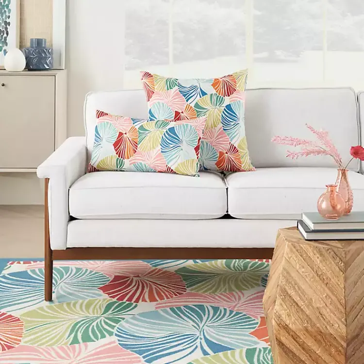 Kirklands Home Rainbow Leaves Outdoor Square Throw Pillow Multi Discount