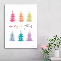 Christmas Art & Wall Decor>Kirklands Home Rainbow Merry Christmas Canvas Art Print