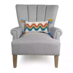 Pillows>Kirklands Home Rainbow Wave Hooked Wool Lumbar Pillow