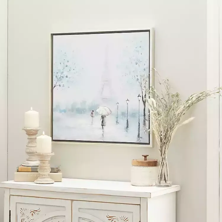 Kirklands Home Rainy Paris Blues Transitional Framed Wall Art Outlet