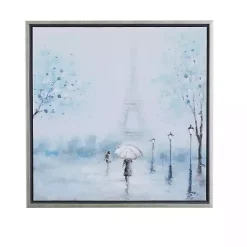 Kirklands Home Rainy Paris Blues Transitional Framed Wall Art Outlet