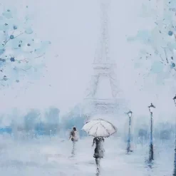 Kirklands Home Rainy Paris Blues Transitional Framed Wall Art Outlet