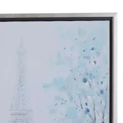 Kirklands Home Rainy Paris Blues Transitional Framed Wall Art Outlet