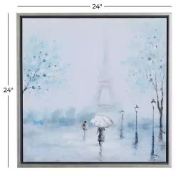 Kirklands Home Rainy Paris Blues Transitional Framed Wall Art Outlet
