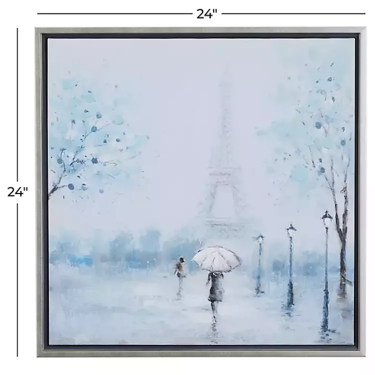 Kirklands Home Rainy Paris Blues Transitional Framed Wall Art Outlet