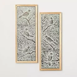 Kirklands Home Raised Bird Metal Wall Plaques, Set of 2