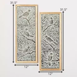 Kirklands Home Raised Bird Metal Wall Plaques, Set of 2