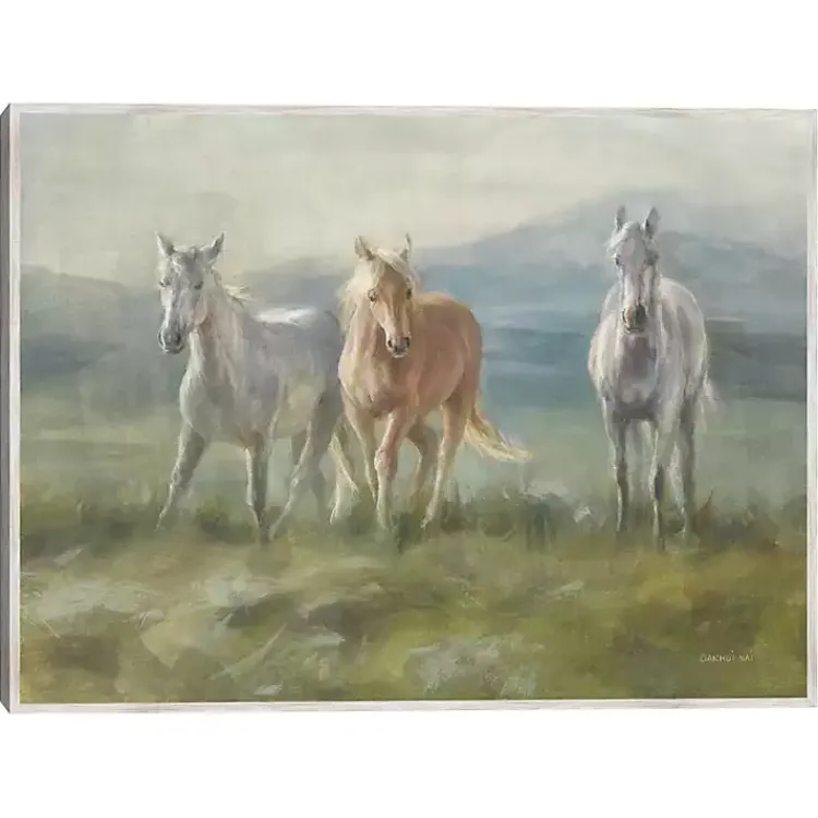 Kirklands Home Rangeland Horses Framed Canvas Art Print Clearance