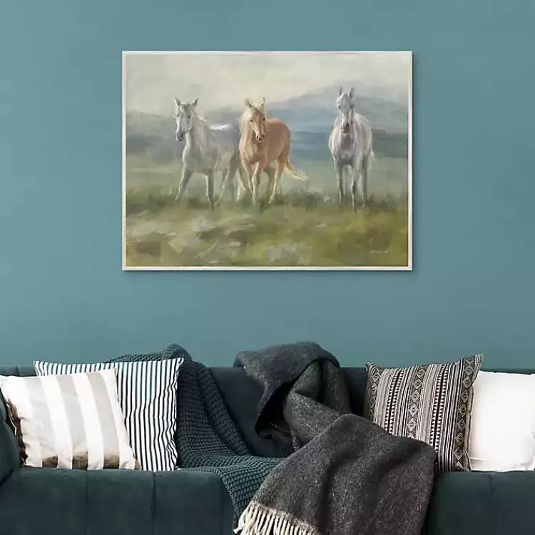 Kirklands Home Rangeland Horses Framed Canvas Art Print Clearance