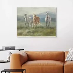 Kirklands Home Rangeland Horses Framed Canvas Art Print Clearance