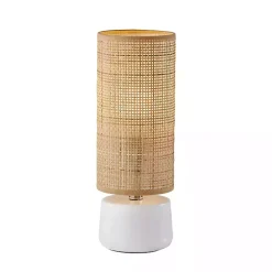 Kirklands Home Rattan Cylinder Shade White Base Table Lamp Best