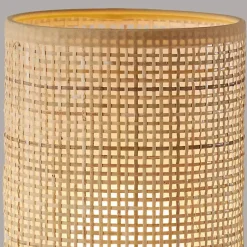 Kirklands Home Rattan Cylinder Shade White Base Table Lamp Best