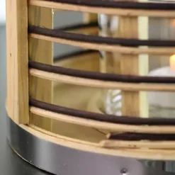 Lanterns>Kirklands Home Rattan Hurricane Lantern with Jute Rope