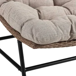 Kirklands Home Rattan Scoop Chairs with Cushions, Set of 2 Clearance