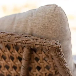 Kirklands Home Rattan Scoop Chairs with Cushions, Set of 2 Clearance