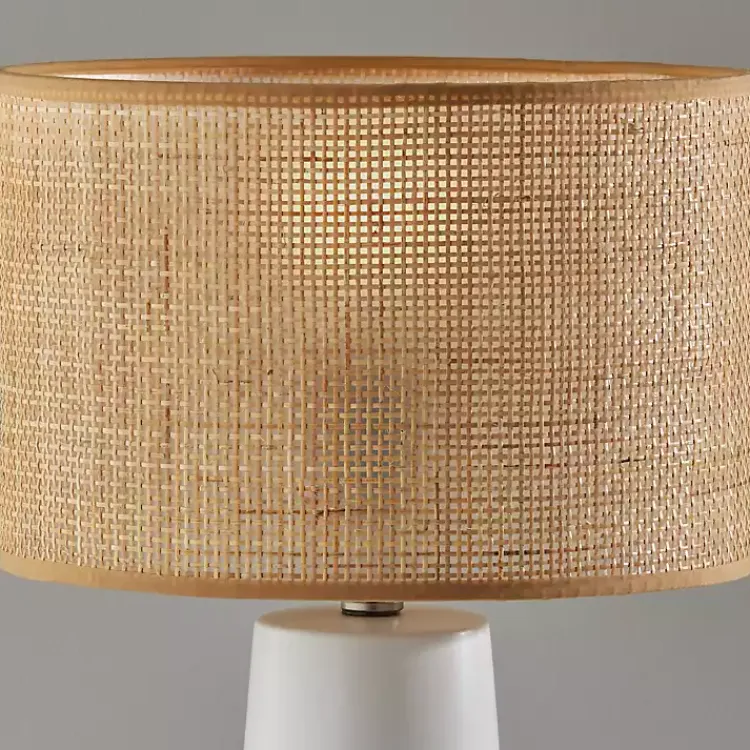Kirklands Home Rattan Shade Base Table Lamp White Hot
