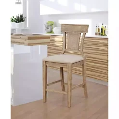 Kirklands Home Ray with Gray Wash Finish Counter Stool Brown Best
