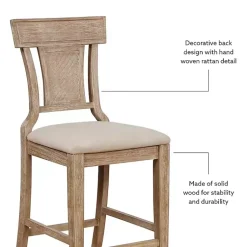 Kirklands Home Ray with Gray Wash Finish Counter Stool Brown Best