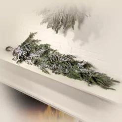 Christmas Arrangements & Garland>Kirklands Home Real Touch Flocked Norfolk Pine Garland