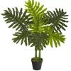 Trees & Topiaries>Kirklands Home Real Touch Potted Tree Philodendron, 36 in.