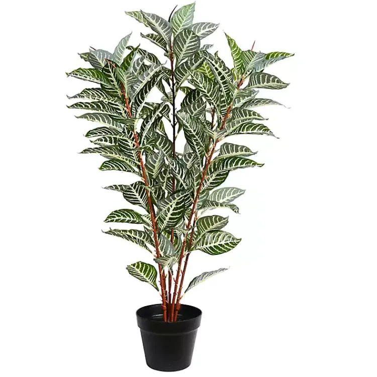 Trees & Topiaries>Kirklands Home Real Touch Zebra Plant in Nursery Planter