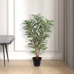 Trees & Topiaries>Kirklands Home Real Touch Zebra Plant in Nursery Planter
