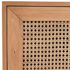 Kirklands Home Reclaimed Pine and Woven Cane Cabinet New