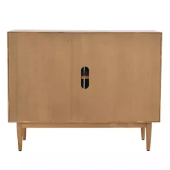 Kirklands Home Reclaimed Pine and Woven Cane Cabinet New
