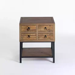Kirklands Home Reclaimed Wood Accent Table with Keeping Drawers Brown Online