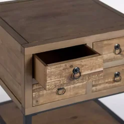 Kirklands Home Reclaimed Wood Accent Table with Keeping Drawers Brown Online