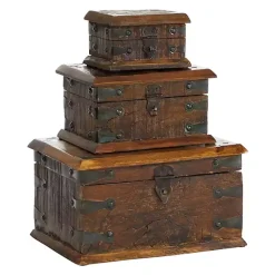 Baskets & Boxes>Kirklands Home Reclaimed Wood Antique Box Set, Set of 3